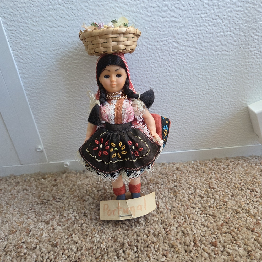 Traditional Portuguese Doll with Basket